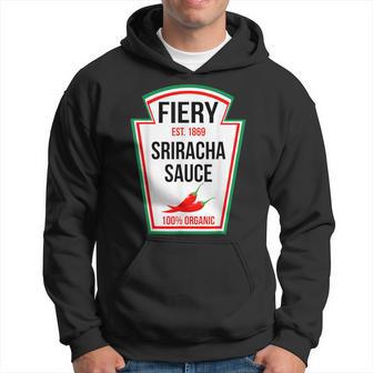 Fiery Sriracha Sauce Bottle Label Halloween Family Matching Hoodie - Thegiftio UK