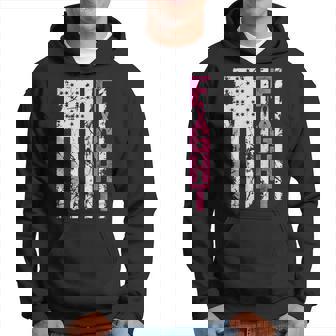 Fight Breast Survivor American Flag Breast Cancer Awareness Hoodie - Monsterry