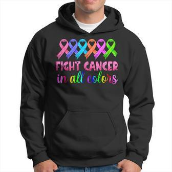 Fight Cancer In All Color Feather Breast Cancer Awareness Hoodie | Mazezy
