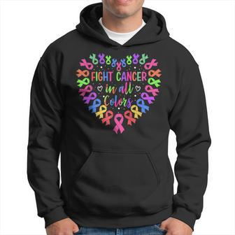 Fight Cancer In All Color Heart Breast Cancer Awareness Hoodie | Mazezy