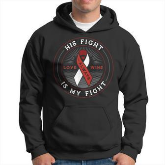 His Fight Is My Fight Ribbon Head And Neck Cancer Awareness Hoodie | Mazezy