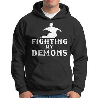 Fighting My Demons Satan Devil Satanic Occult Satanism Witch Witch Hoodie | Mazezy
