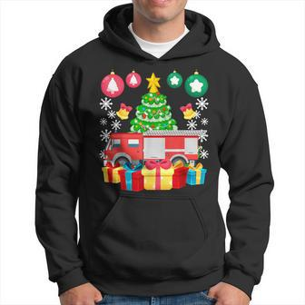 Fire Truck Christmas Ornaments Xmas Cute Firefighter Hoodie | Mazezy