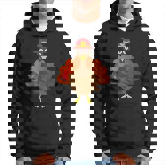 Firefighter Turkey Funny Thanksgiving Firemen Hoodie | Mazezy