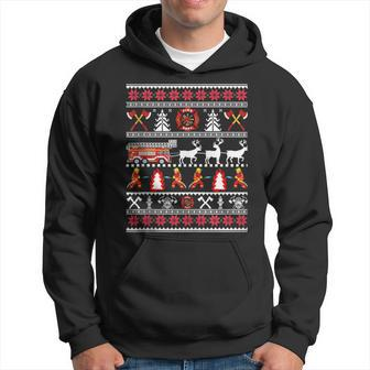 Firefighter Ugly Christmas Sweater Fireman Fire Department Hoodie - Monsterry AU
