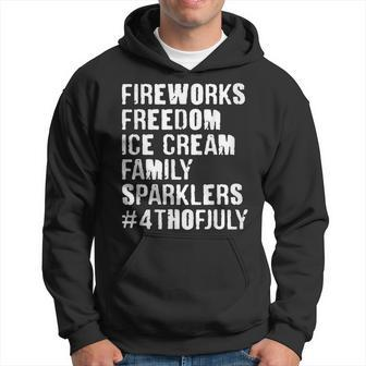 Fireworks Freedom Ice Cream Family Sparklers 4Th Of July Freedom Funny Gifts Hoodie | Mazezy