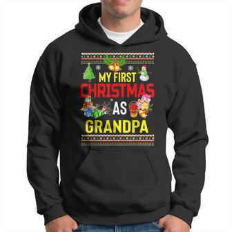 My First Christmas As Grandpa Ugly Christmas Sweater Hoodie - Monsterry