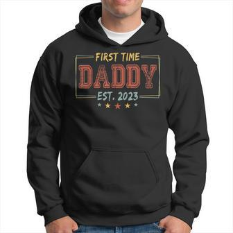 First Time Dad Fathers Day Promoted To Daddy Est 2023 Hoodie - Seseable