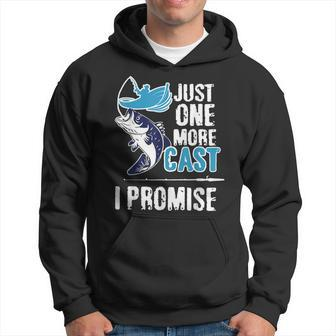 Fishing Just One More Cast I Promise Fishing Lovers Hoodie - Thegiftio UK