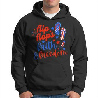 Flip Flops Faith And Freedom Fireworks 4Th Of July Us Flag Hoodie | Mazezy DE