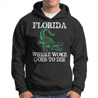 Florida Is Where Woke Goes To Die Crocodile Alligator Hoodie | Mazezy