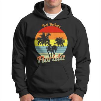 Fort Desoto Florida Retro Tropical Palm Trees Vacation Hoodie | Mazezy DE