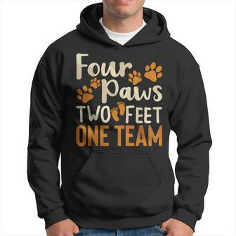 Four Paws Two Feet One Team Dog Trainer Training Hoodie | Mazezy AU