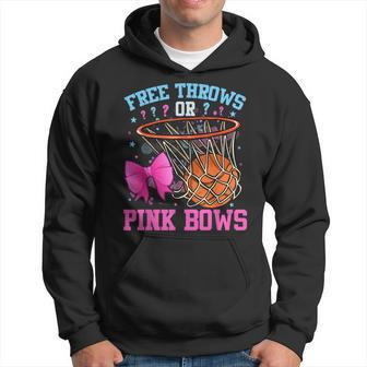 Free Throws Or Pink Bows Pregnancy Basketball Pink Or Blue Hoodie - Seseable