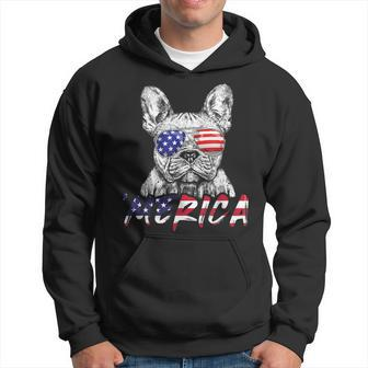 French Bulldog American Usa Flag Merica 4Th Of July Frenchie Hoodie | Mazezy
