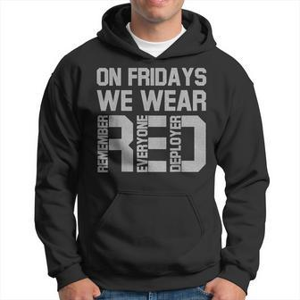 On Fridays We Wear Red Military Veteran Day Us Flag Hoodie - Thegiftio UK