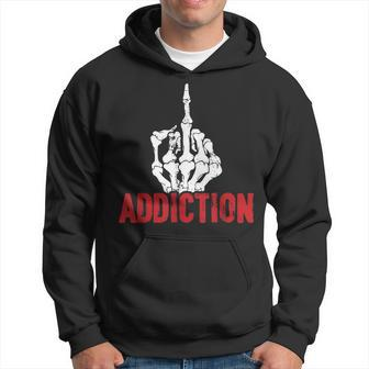 Fuck Addiction Funny Middle Finger Alcohol Drug Hoodie | Mazezy