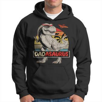 Fun Matching Family T-Rex For Dad Fathers Day Dadasaurus Hoodie - Seseable