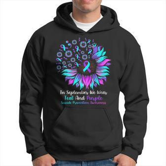 Fun In September We Wear Teal And Purple Suicide Preventions Hoodie | Mazezy
