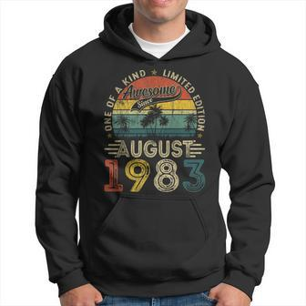 Funny 40 Years Old August 1983 Vintage Retro 40Th Birthday Funny Birthday Gifts Hoodie | Mazezy