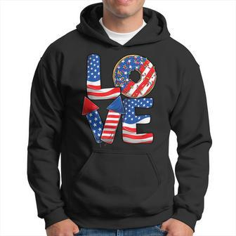 Funny 4Th Of July Love Donut Patriotic American Flag Usa Hoodie | Mazezy