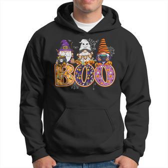 Boo Witch Sipders Pumpkins Happy Halloween Gnome Hoodie - Thegiftio UK