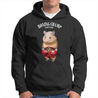 Funny Boxing Champion Hamster Fighter Hoodie - Monsterry