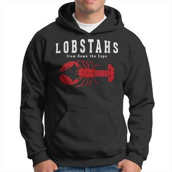Funny Cape Cod Accent Lobster Lobstahs Down Cape Distressed Hoodie - Thegiftio UK
