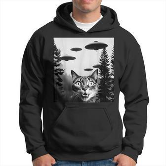 Cats With Alien Ufo Spaceship Cat Lovers Hoodie | Mazezy