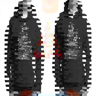 Christmas Decor Firefighter Truck Christmas Tree Hoodie | Mazezy