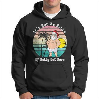Christmas In July Hot As Balls Santa Summer Party Hoodie - Monsterry AU
