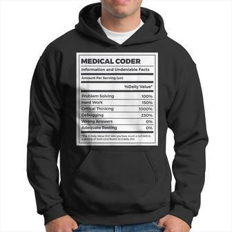 Funny Coding Medical Coder Nutrition Facts Hoodie - Thegiftio UK