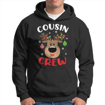 Cousin Crew Cute Reindeer Family Matching Pajama Xmas Hoodie | Mazezy
