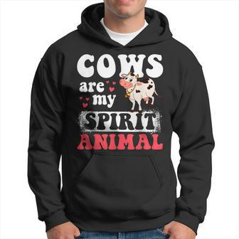 Funny Cows Are My Spirit Animal Cow Lovers Owners Farmers Hoodie | Mazezy
