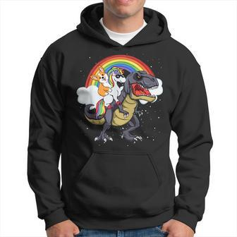 Funny Cute Corgi Ride Unicorn Ride Dinosaur Lover Gift Hoodie | Mazezy DE
