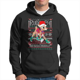 Cute Rudolph The Red Nosed Reindeer Christmas Tree Hoodie - Thegiftio UK