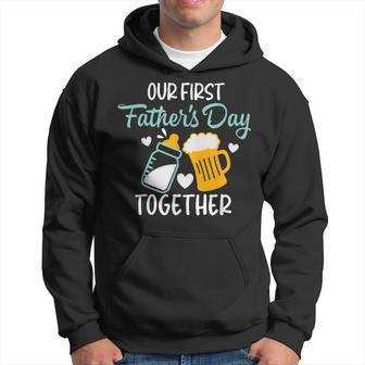 Funny Dad And Son Our First Fathers Day Together 2023 Baby Hoodie - Seseable