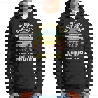 Funny Dog Cool Retro Less People More Dogs Hoodie - Thegiftio UK