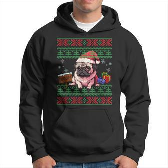 Dog Lovers Cute Pug Santa Hat Ugly Christmas Sweater Hoodie - Monsterry AU