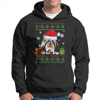 Dog Lovers Shih Tzu Santa Hat Ugly Christmas Sweater Hoodie - Monsterry