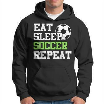 Eat Sleep Soccer Repeat Soccer Player Hoodie - Seseable