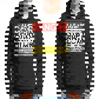 Funny Grumpy Old Man Proceed With Caution Saying Hoodie | Mazezy