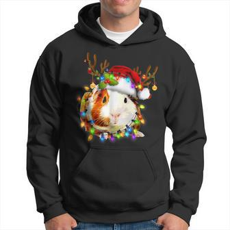 Guinea Pig Christmas Reindeer Christmas Lights Pajama Hoodie - Thegiftio UK