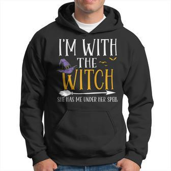 Halloween Matching Couples Costume I'm With The Witch Hoodie - Thegiftio UK