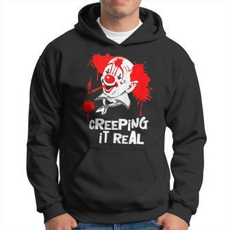 Funny Halloween Scary Clown Halloween Creeping Real Costume Hoodie | Mazezy