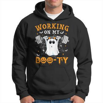 Halloween Working On My Booty Workout Gym Hoodie - Monsterry