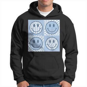 Happy Face Checkered Pattern Smile Face Meme Trendy Hoodie - Monsterry DE