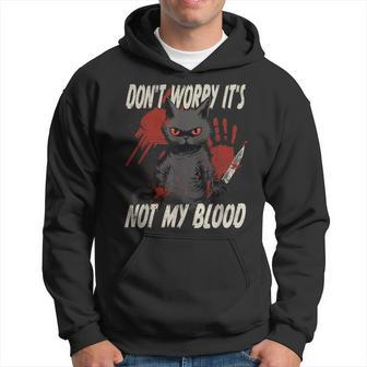 Horror Cat Don't Worry It's Not My Blood Halloween Halloween Hoodie | Mazezy