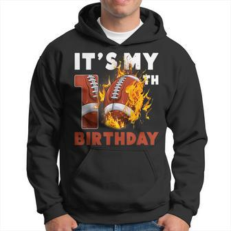 It's My 10Th Birthday 10 Years Old Football Ball Boys Hoodie - Seseable