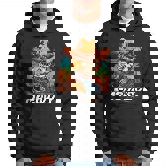 Funny Mashup Meowdy Cat Cowboy Hat Country Lover Hoodie - Monsterry